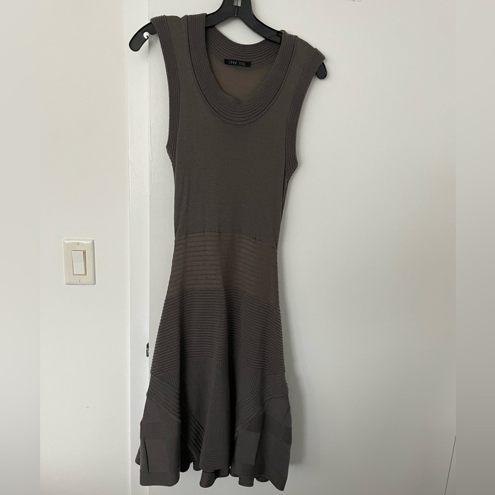 Ohne Titel knit grey charcoal midi dress